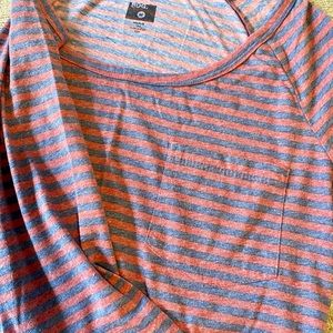 BDG blue and red striped shirt